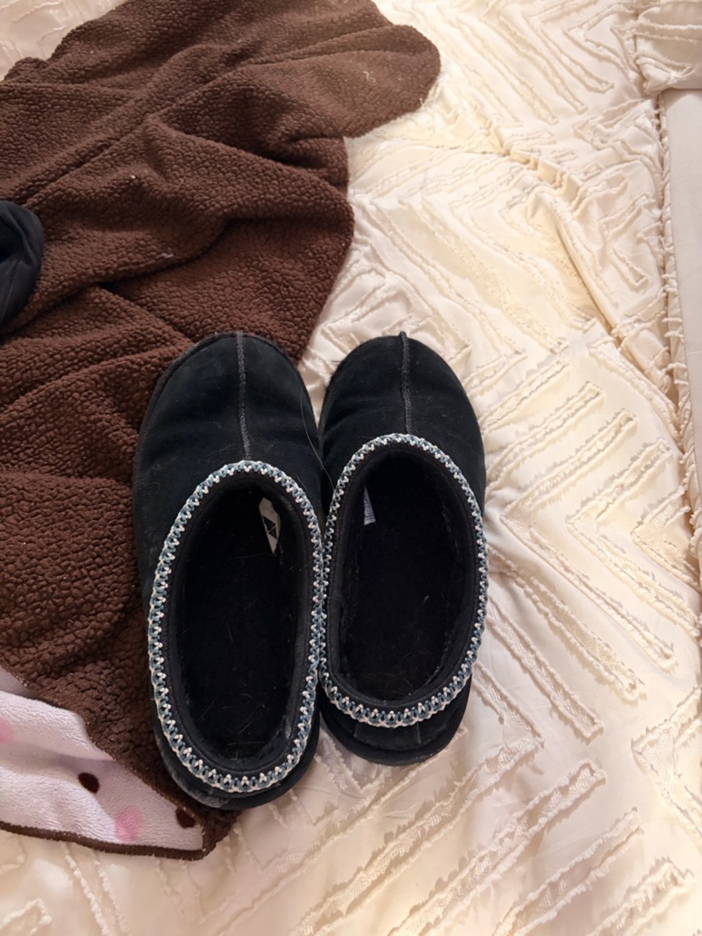 UGG Black Crystal-Trim Slip-On Women's Flats